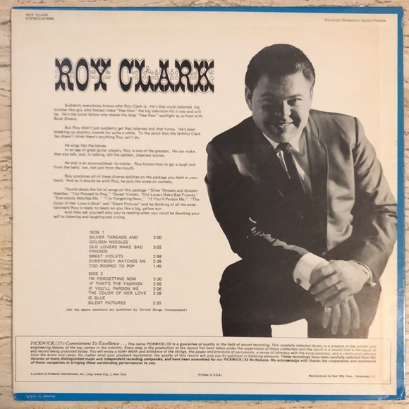 Roy Clark Silver Threads And Golden Needles Vinyl Lp '69 - Picture 7 of 7